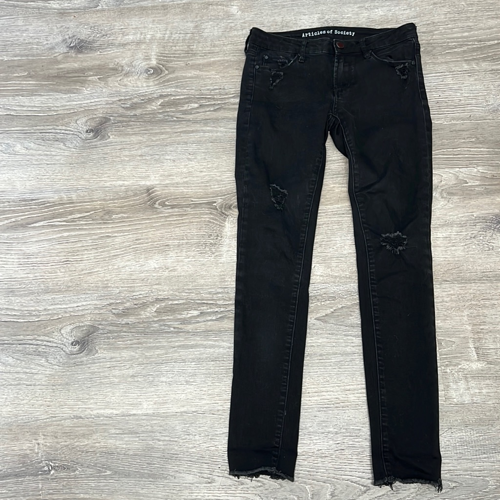 Articles Of Society Black Distressed Skinny Jeans